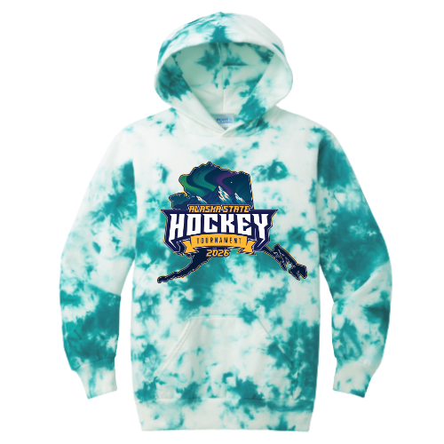 AK STATE Youth Hoodie Tie-Dye TEAL
