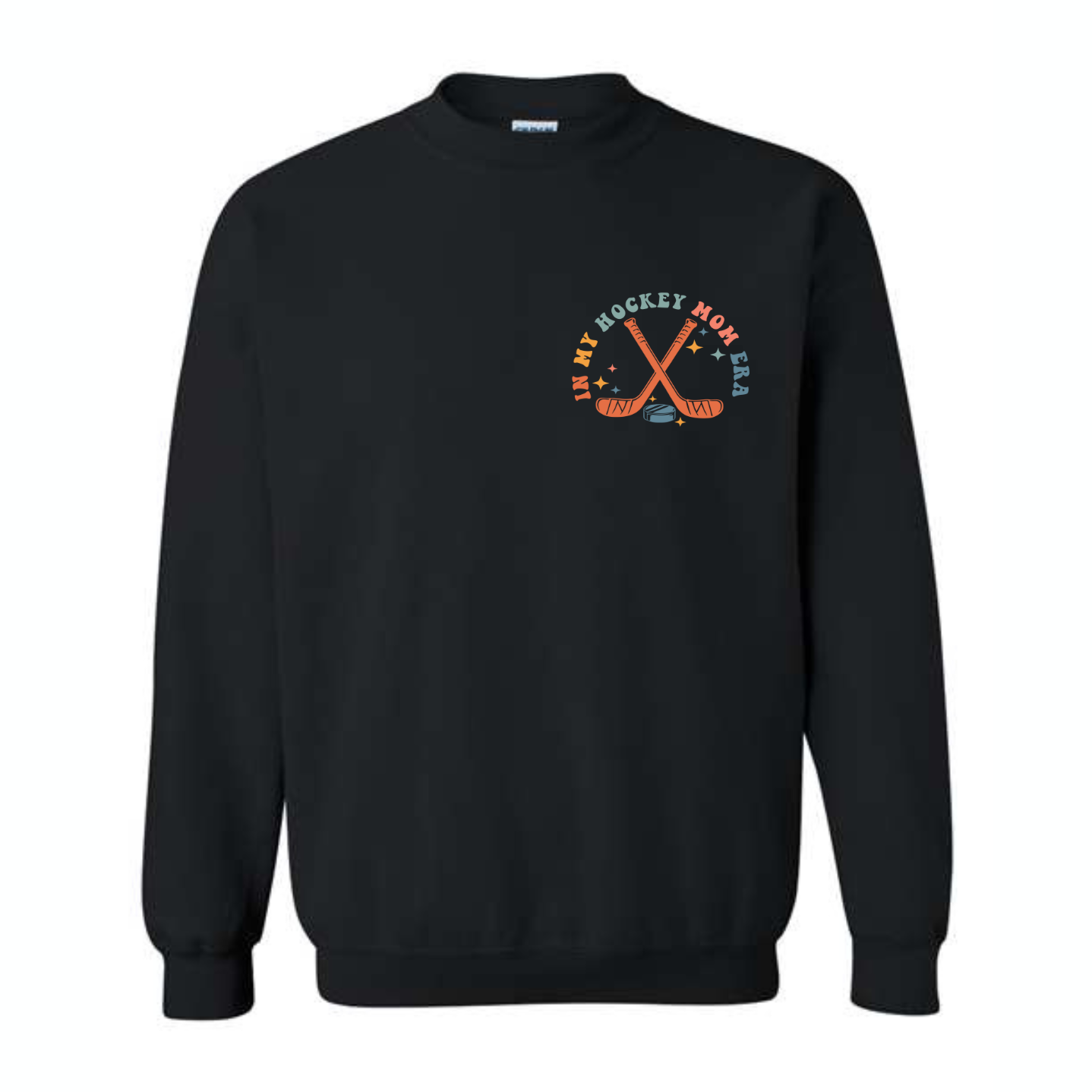 In My Hockey mom Eras Relaxed Fit Crewneck Adult BLACK