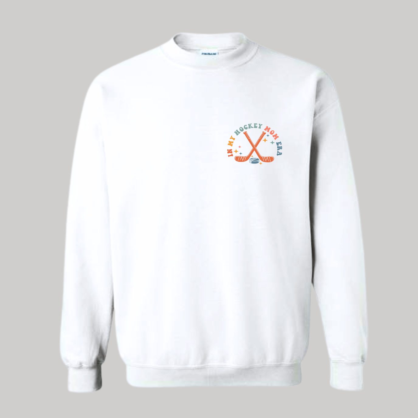 Hockey Eras Relaxed Fit Crewneck Adult White Full Print