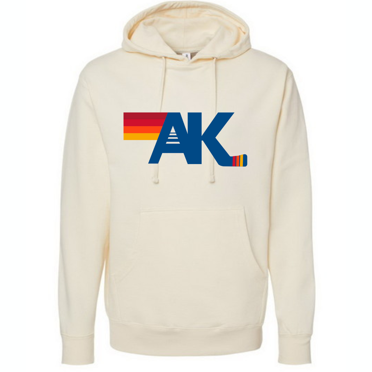 AK Hockey Luxe Hoodie Adult Cream Printed One Side