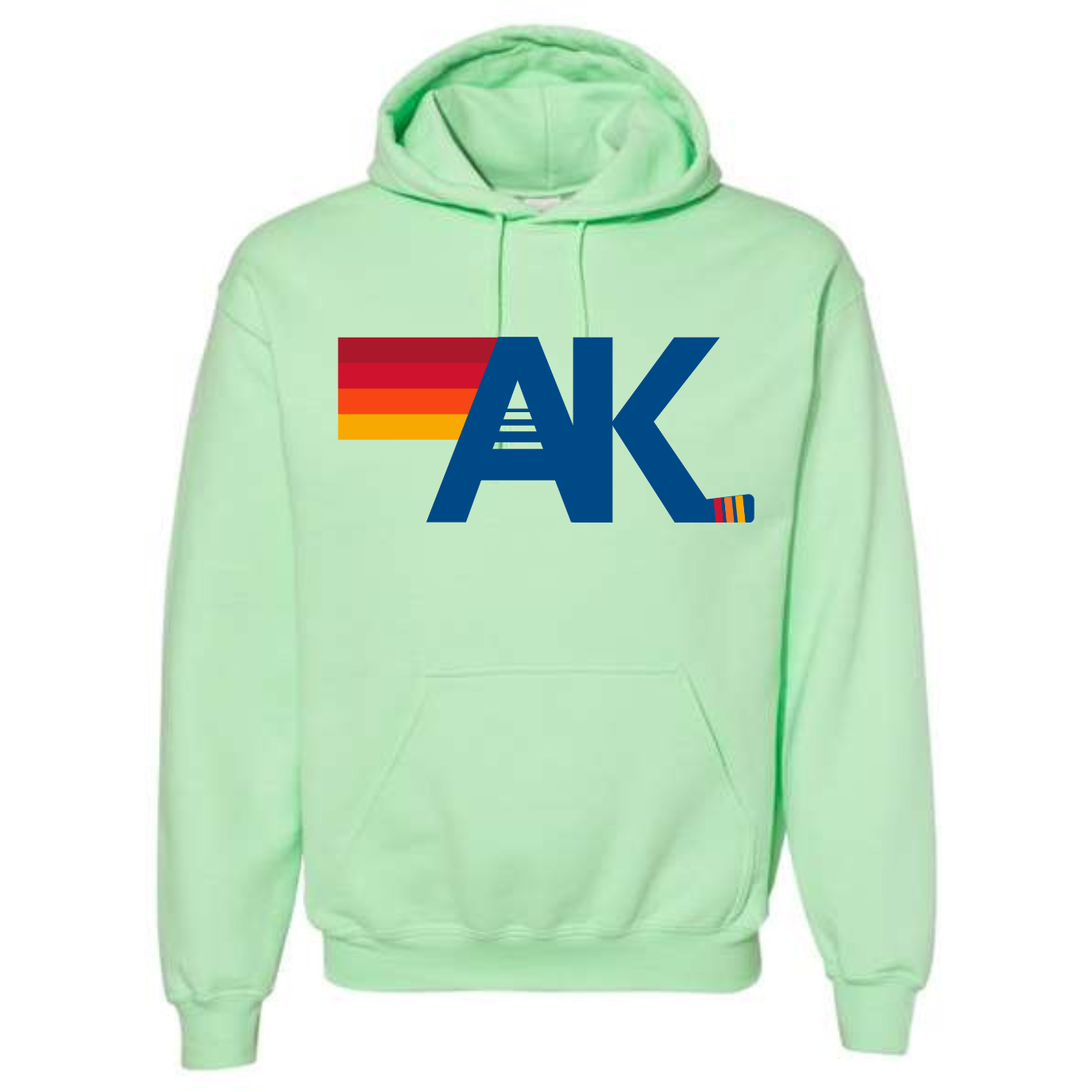AK Hockey Nation Hoodie Adult Large Print Mint Green
